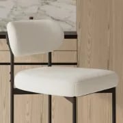 Vellor Upholstered Counter Stool – Black Frame
