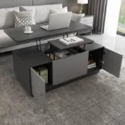 Nerio – Modern TV Unit Set made of Natural Wood with Extendable Design and Multi-Functional Coffee Table