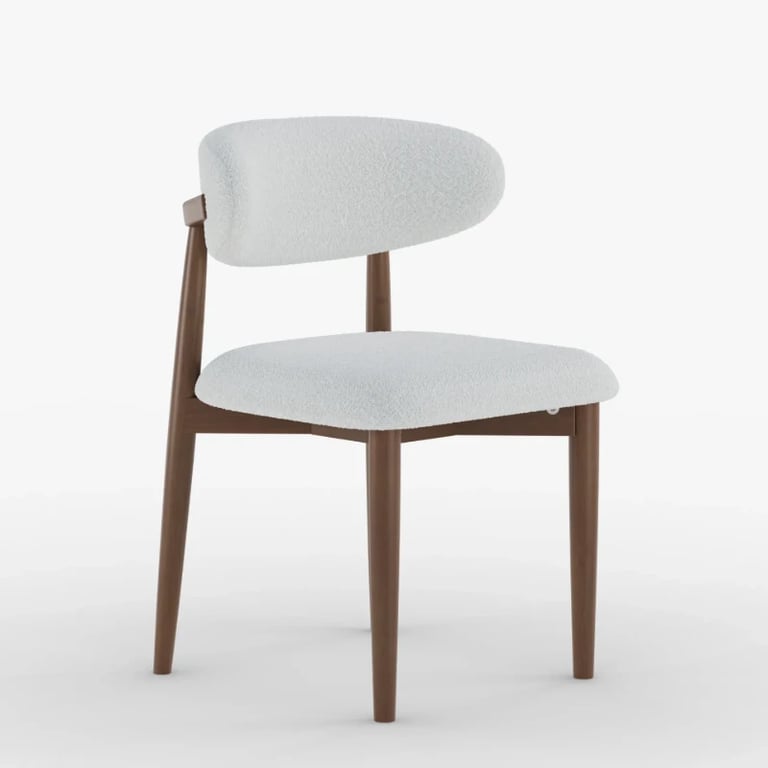 صورة كرسي الطعام إليو بظهر منحني – تصميم أنيق من الخشب الطبيعي المعالج