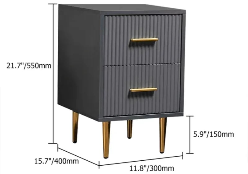Picture of Crasmy Modern Nightstand with 2 drawers