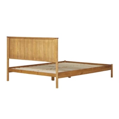 Arden Natural Wood Bed – Vertical Slat Headboard