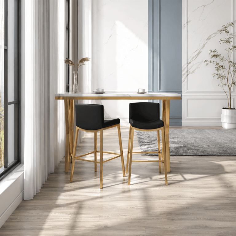 Picture of Aveline  Bar Stool – Gold Metal Frame with Padded Seat & Backrest