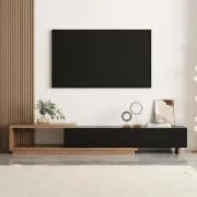 Mauro Media Set in Natural Wood & Black