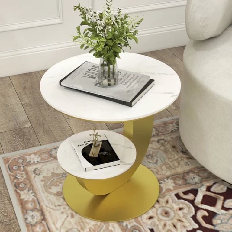 Picture of Marble Side table Melody - Two Shelves