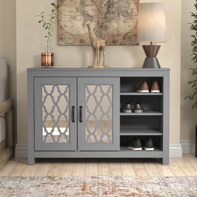 Gray Abbie-May 16 Pair Shoe Storage Cabinet