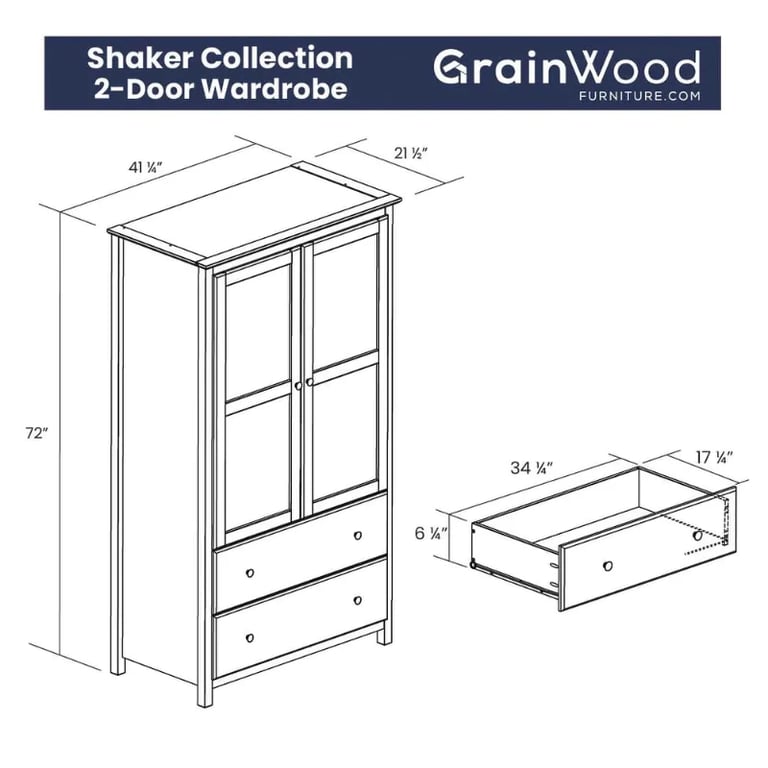 Picture of Grain Natural wood Wardrobe 2 door