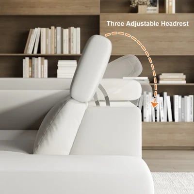 Picture of Burley Natural Wood L-Shaped Sectional – Adjustable Backrests