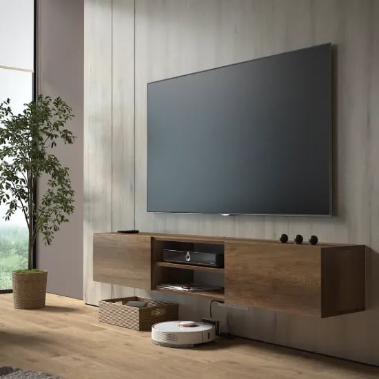 صورة أڤيرو وحدة تلفزيون جدارية – خشب طبيعي