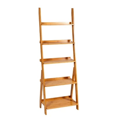 Nova – Natural Wood Ladder Shelf with 5 Tiers