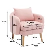 Picture of Velvera Velvet Armchair – Soft Comfort with Natural Wood Legs