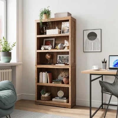 Kiwako – Modern Natural Wood Display Bookcase