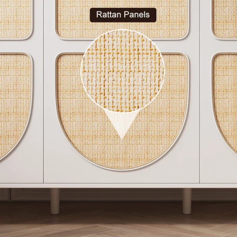 صورة دولاب خشب طبيعي مع راتان - مارمو