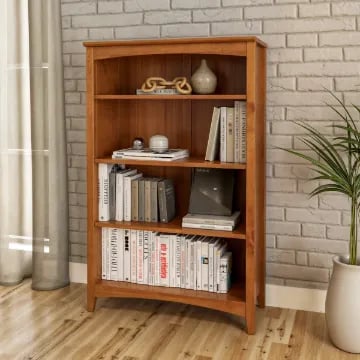 Colton – Elegant Natural Wood Bookcase