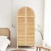 Picture of Milan Wardrobe natural wood with rattan