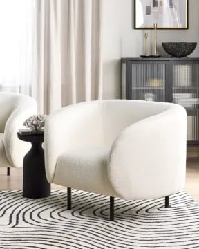 Viona – Modern Curved Armchair with Stainless Legs