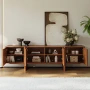 Picture of Tavora Natural Wood Sideboard – Fluted Door Design