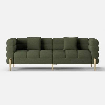 Verdi Sofa Set – Two Sofas in Modern Design made of Natural Wood with Gold Legs