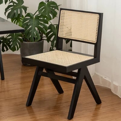 Picture of Rivo Black Wood & Cane Dining Chair