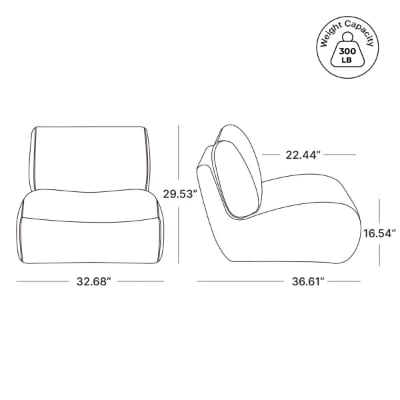 Picture of Fleuron Curved Accent Chair - Natural Wood.