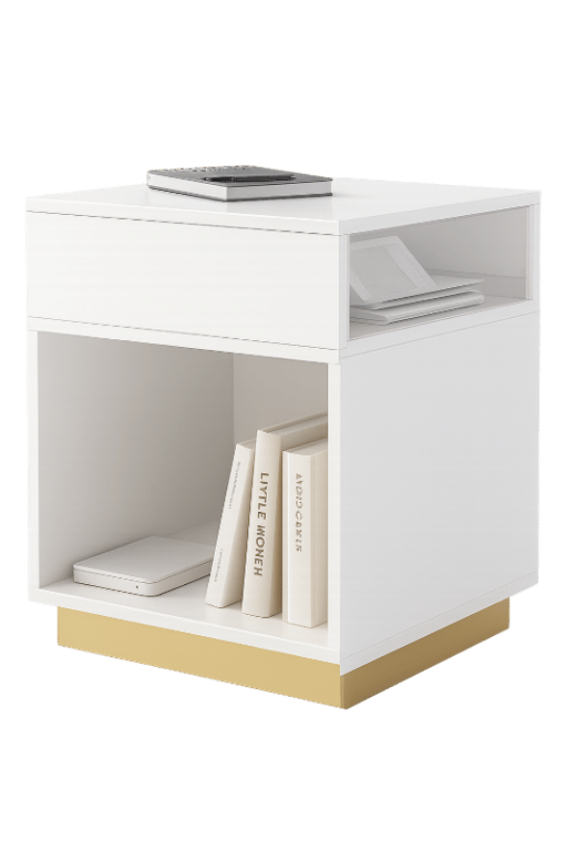 صورة طاولة جانبية حديثة مورديل مع مساحة تخزين مفتوحة