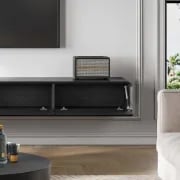 Picture of Aura Floating Natural Wood TV Unit – Rounded Corners