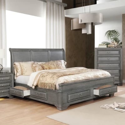 Picture of Oslo Natural Wood Bed – with Storage Drawers