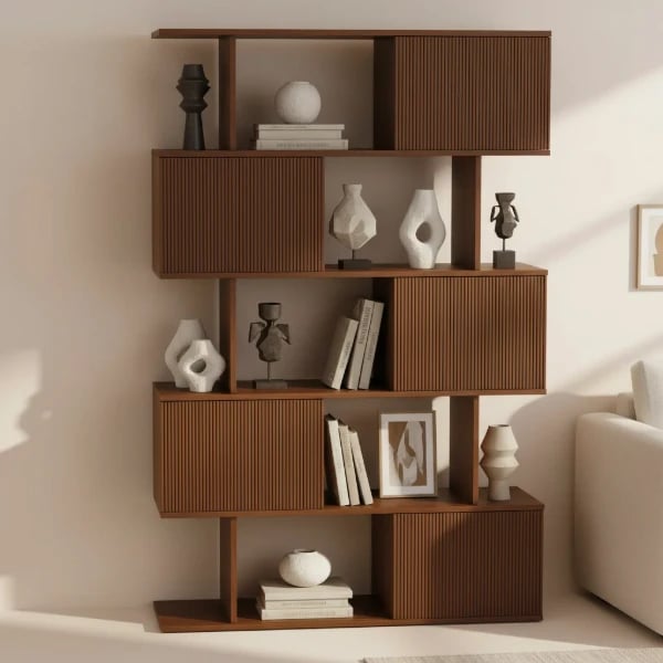 Ravine – Natural Wood Display Shelf with Modern Design