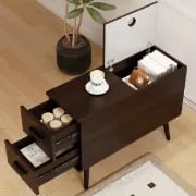Picture of Monumo Natural Wood Side table  - 2 drawers