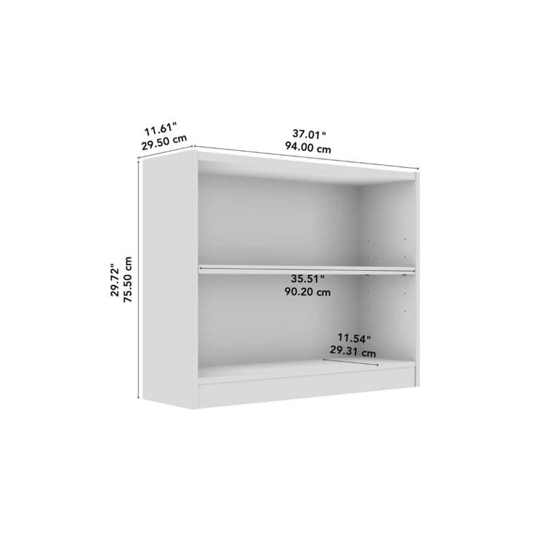 Paulica – Low 2-Tier Natural Wood Bookcase