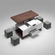 Picture of Smila Multifunctional Natural Wood Coffee table - 5 pieces