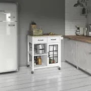 Plippi Wood Rolling Kitchen Cart