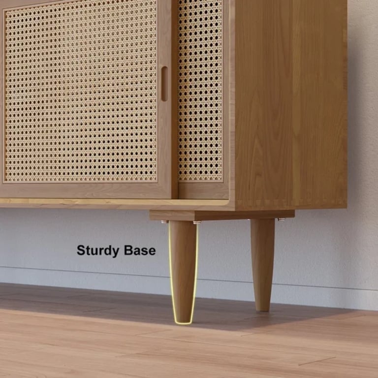 Renvo Sideboard – Natural Wood and  Rattan