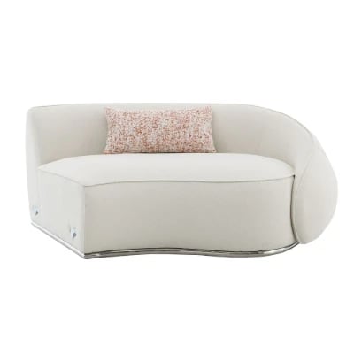 Luna Curved Sectional Sofa – Modern Design with Circular Cushions