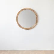 Amane Round Solid Wood Wall Mirror