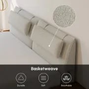 صورة سرير فيلفيون العصري - خشب طبيعي