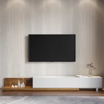 Picture of Lunara Expandable TV Unit – Natural Wood with 3 Storage Drawers
