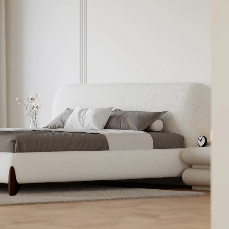 صورة سرير مودرن كريفين - خشب طبيعي