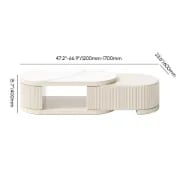 Picture of Eclipse Oval Extendable Coffee Table – Natural Wood