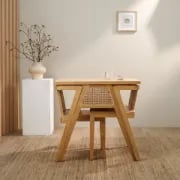 Picture of Navo Natural Wood Dining Set – Woven Backrest
