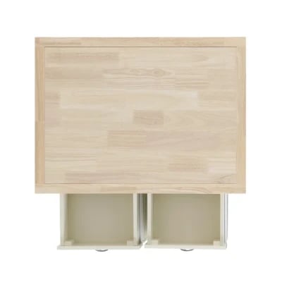 Diwai Rolling Kitchen Cart with Solid Wood Top