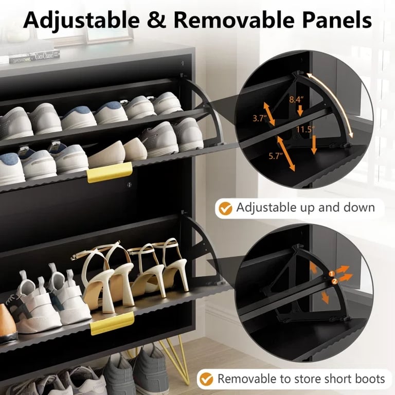 Picture of Pivot Shoe Cabinet - Natural wood