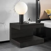 Vens Nightstand – Single Drawer with LED Light and Natural Wood Frame