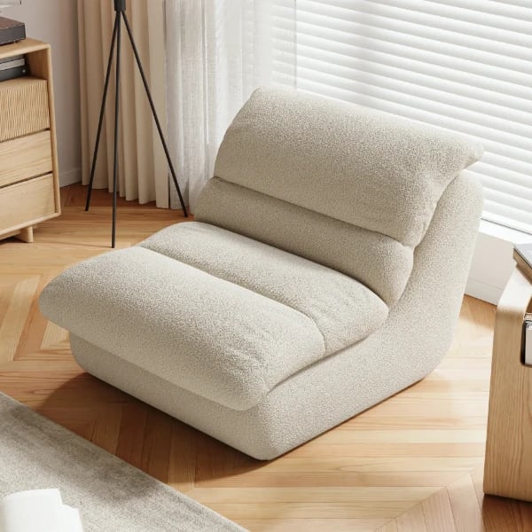 Picture of Nuvra Natural Wood Lounge Chair – Ultra-Plush Modern Curve
