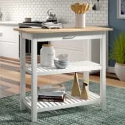 Moppi Solid Wood kitchen Island With Shelves