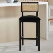 Picture of Rivano -Rattan Bar Dining Chair -Black Natural Wood Frame