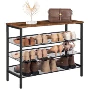 Liora - Natural Wood Shoe Storage Unit with Metal Frame