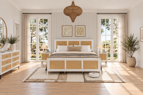 Picture of Alba Modern Woven Natural Wood Bed