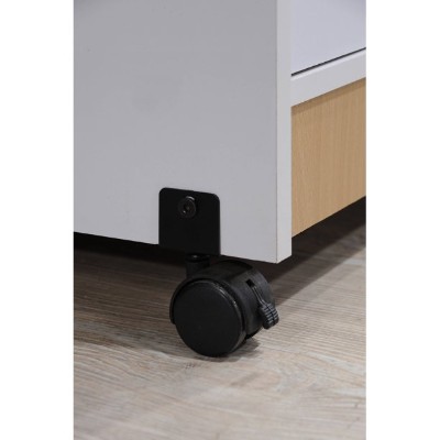 Sandy – Kitchen Trolley with Wheels, Drawers & Cabinets – Natural Wood