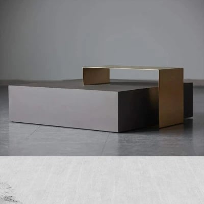 Axis Modern Coffee Table – Natural Wood & Metal