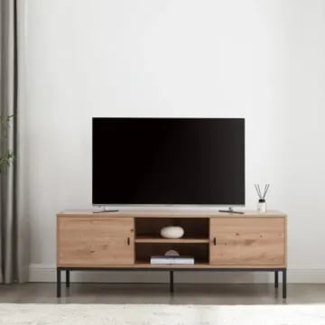Picture of Vero Modern TV Stand – Natural Wood with Metal Legs